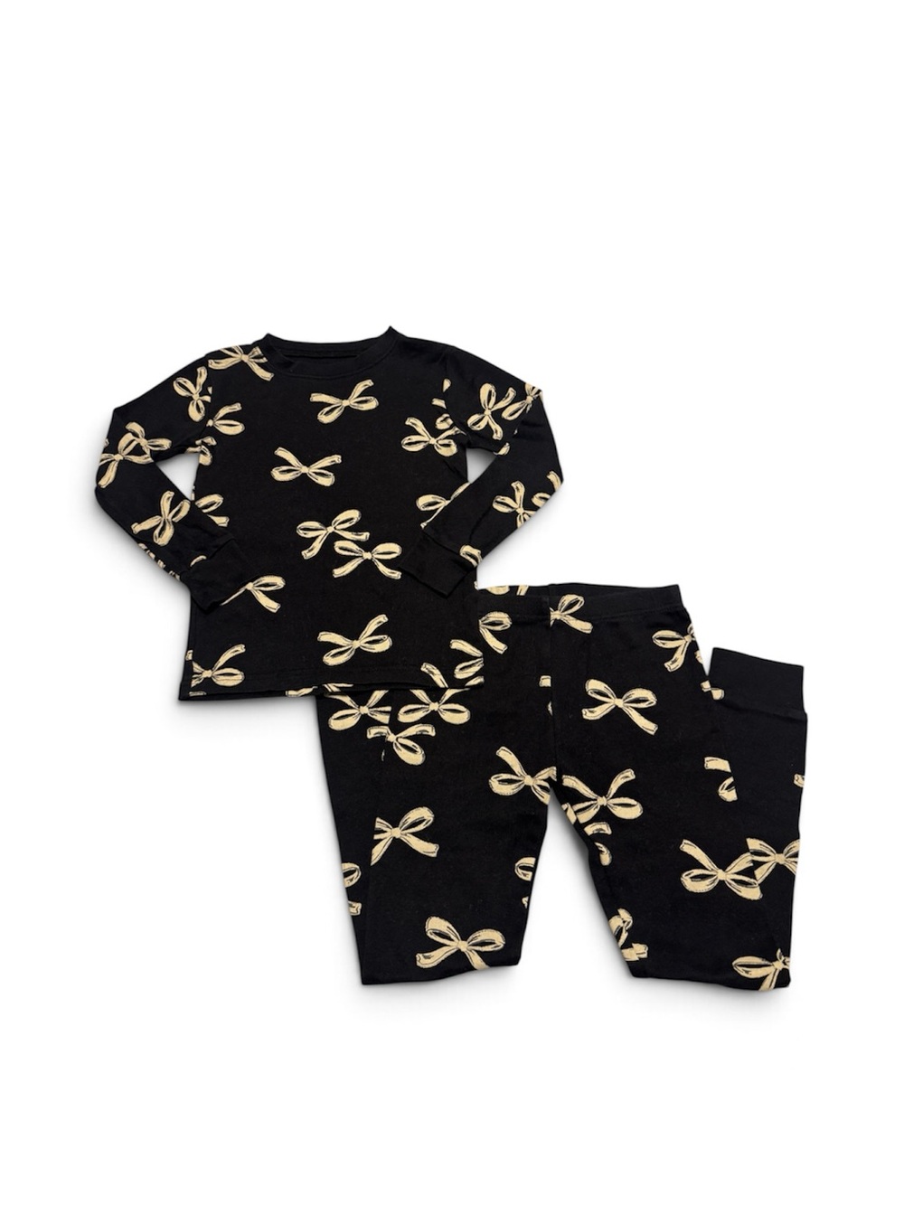 Carter's Black Set with Gold Bow Print size 7